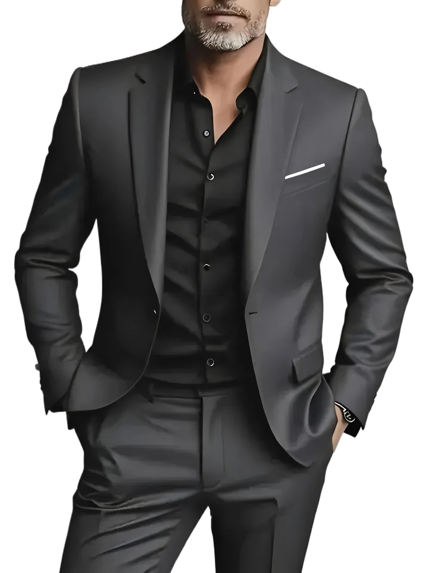 Mamiri-Store. 2 Pieces Extra Large Size Men's Suit Set for Wedding, Prom, and Business