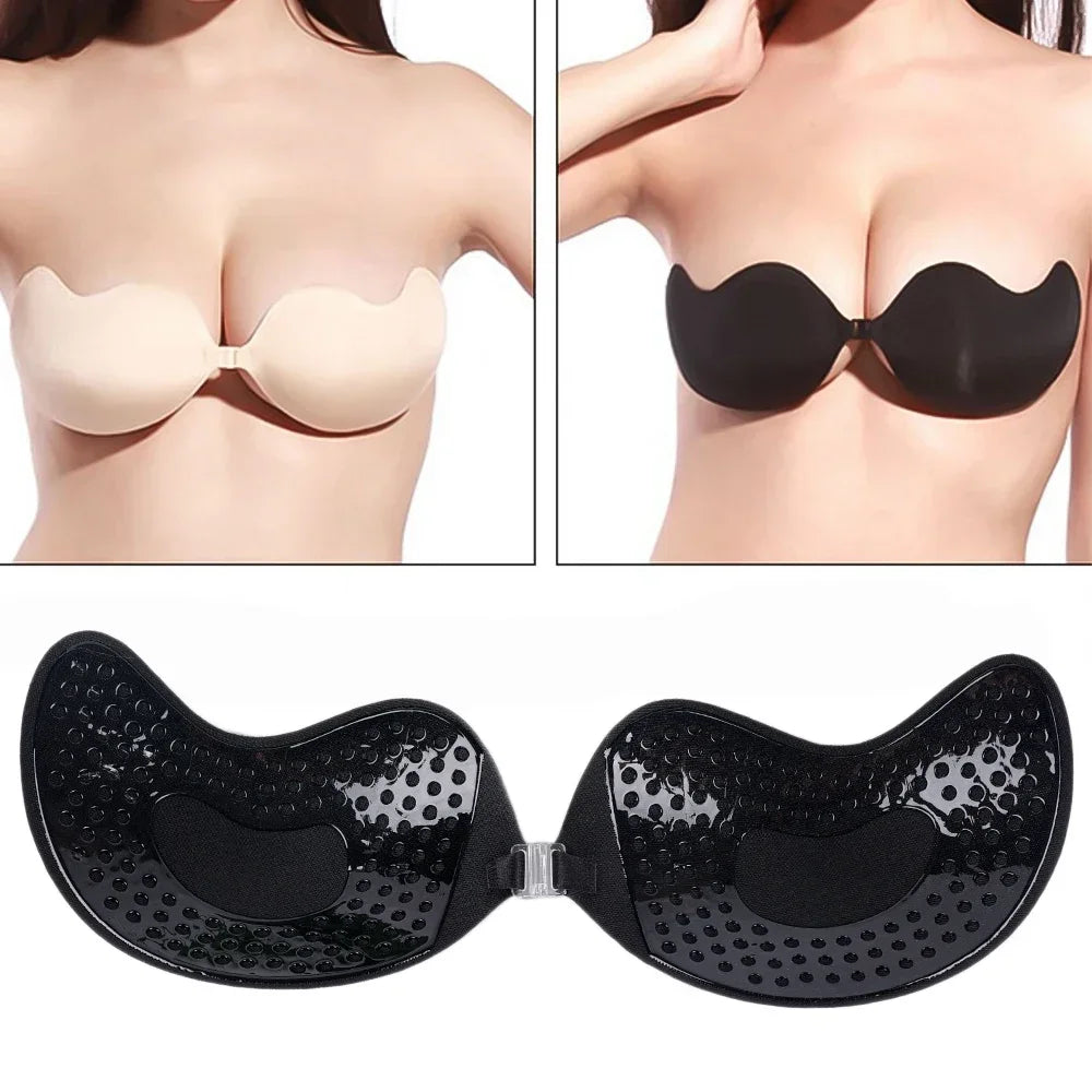 Invisible Strapless Push-Up Bra | Silicone Self-Adhesive Backless Bra