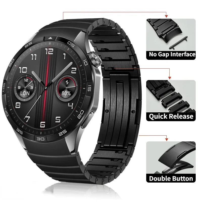 Mamiri-Store No-Gap Stainless Steel Band for Huawei Watch GT4 & GT5 46mm