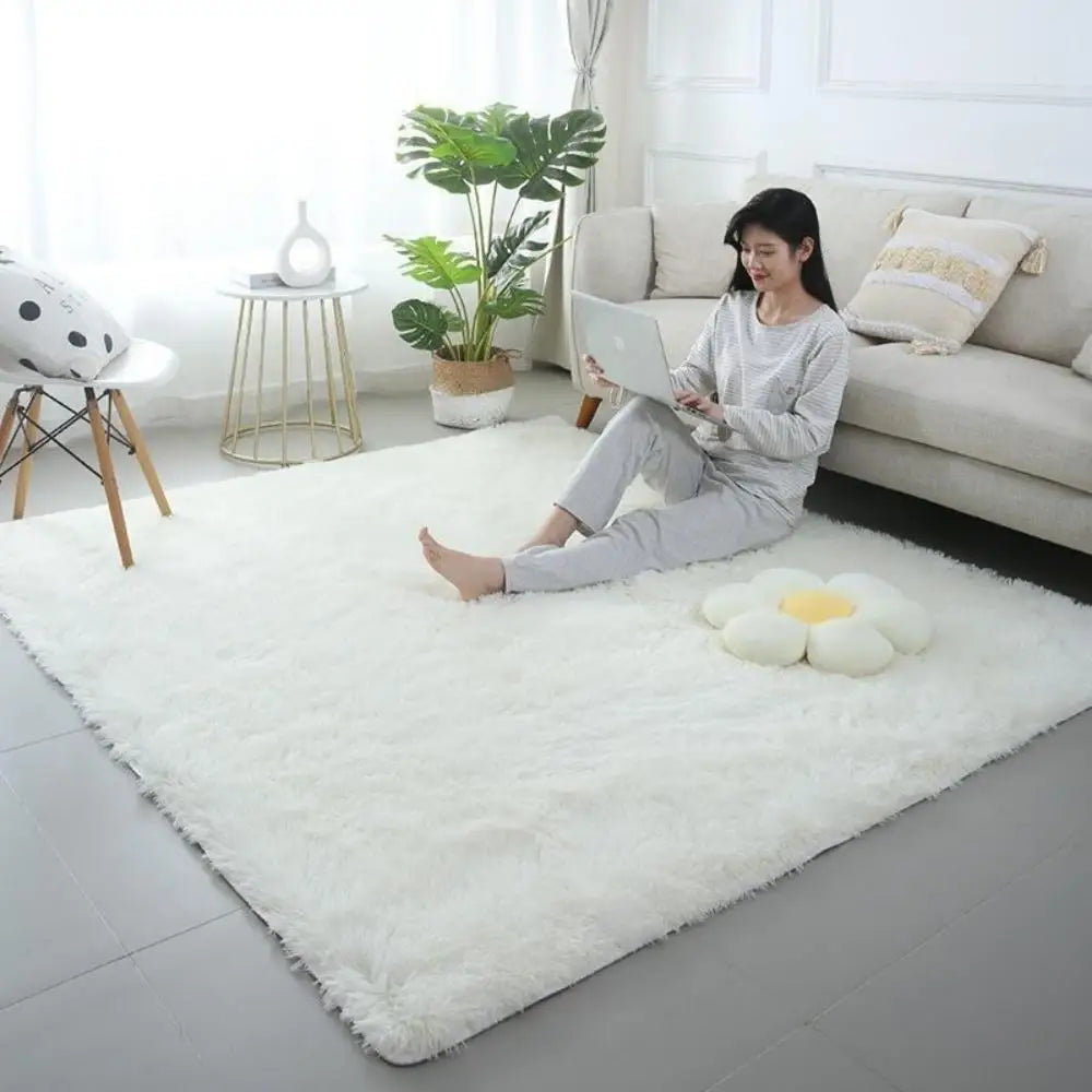 VIKAMA Tie-Dye Plush Area Rug | Soft Fluffy Non-Slip Home & Kids Mat