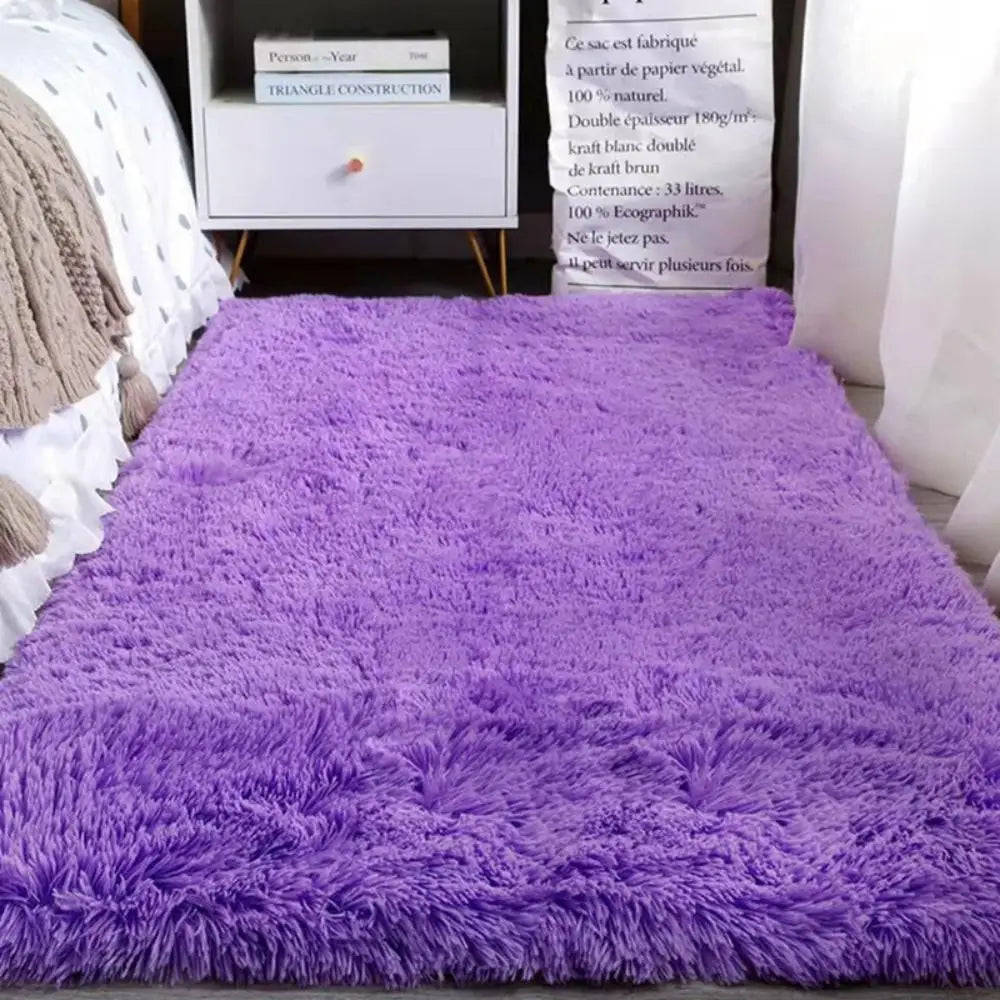 VIKAMA Tie-Dye Plush Area Rug | Soft Fluffy Non-Slip Home & Kids Mat