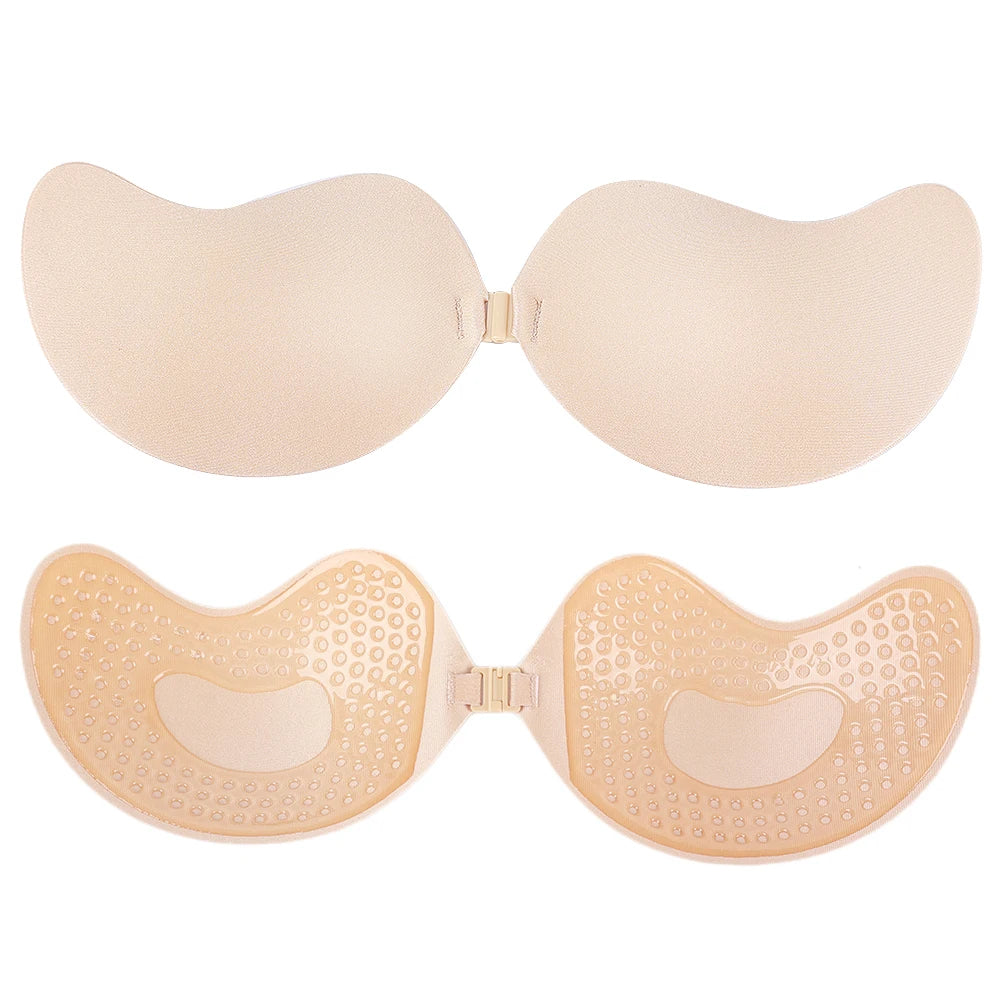 Invisible Strapless Push-Up Bra | Silicone Self-Adhesive Backless Bra