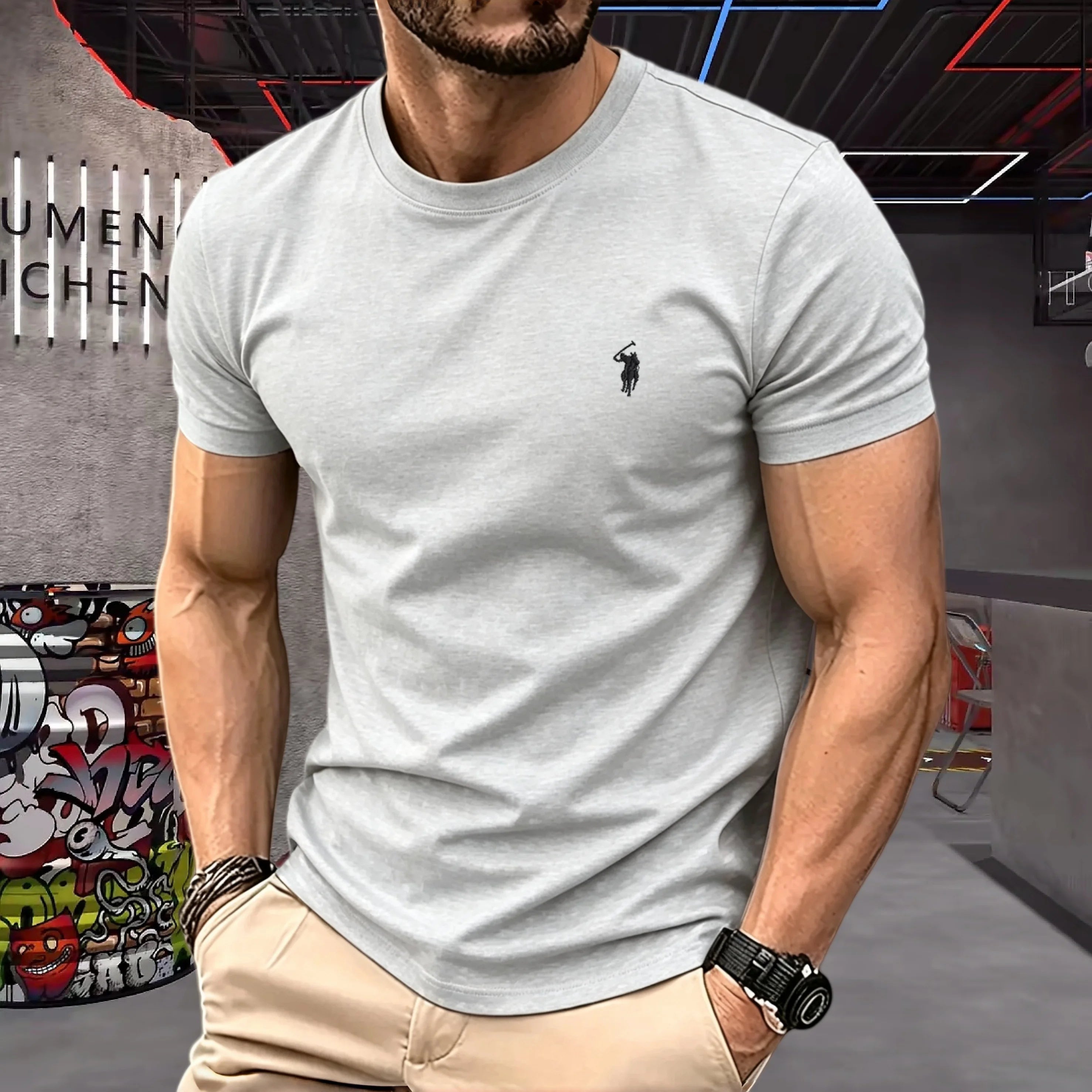 Mamiri Store Embroidery Cotton T-Shirt