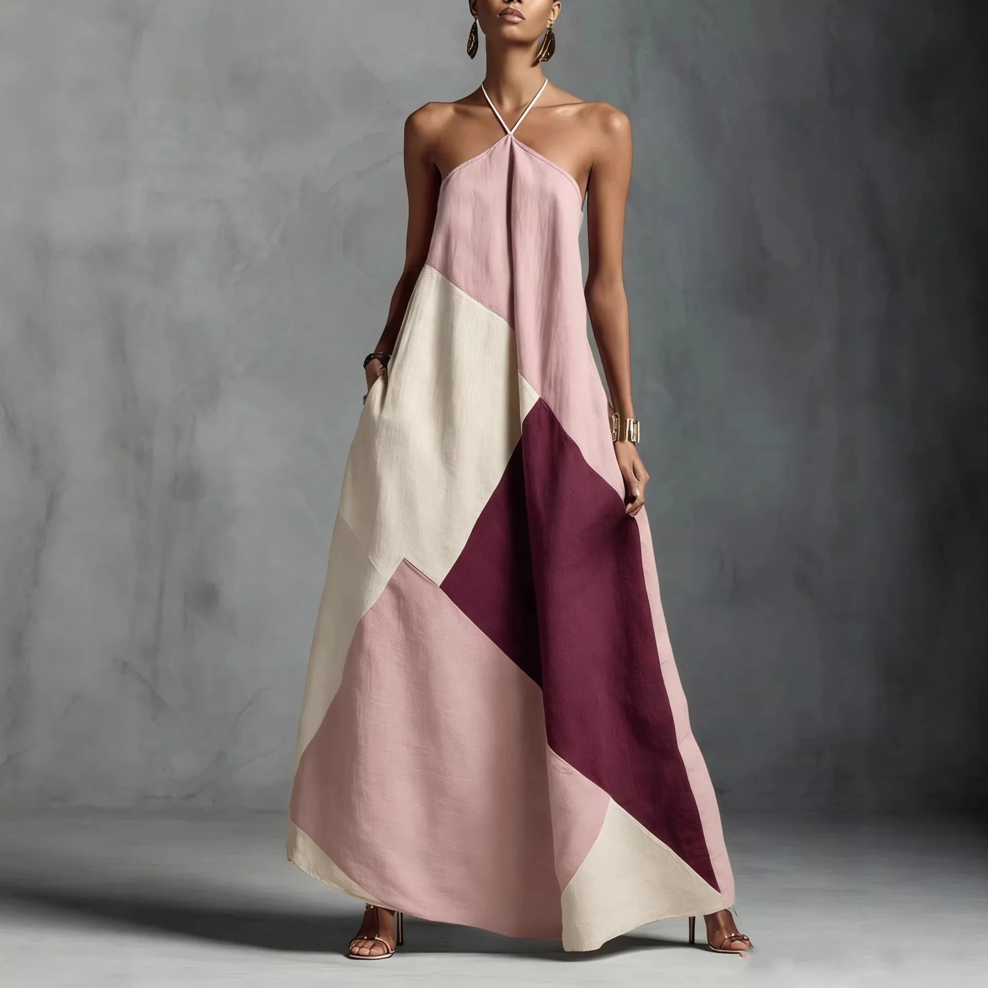 Mamiri-Store Women's Printed Strapless Ankle-Length Casual Maxi Dress