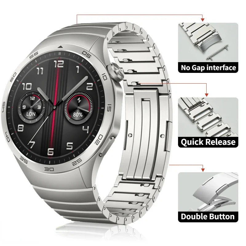 Mamiri-Store No-Gap Stainless Steel Band for Huawei Watch GT4 & GT5 46mm