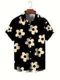 Men's 3D Floral Print Hawaiian Shirt | Oversized Beach Vacation Shirt