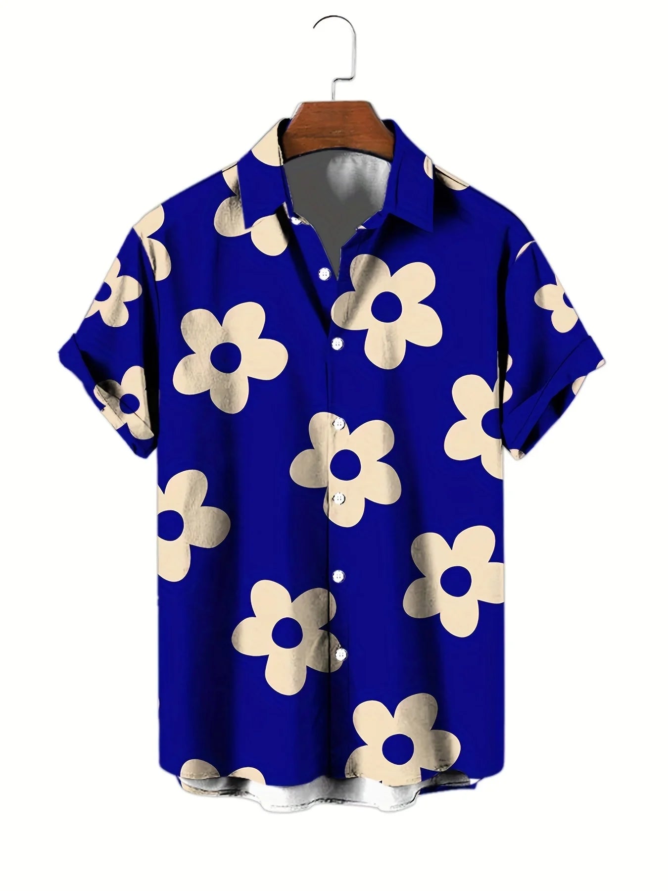 Men's 3D Floral Print Hawaiian Shirt | Oversized Beach Vacation Shirt