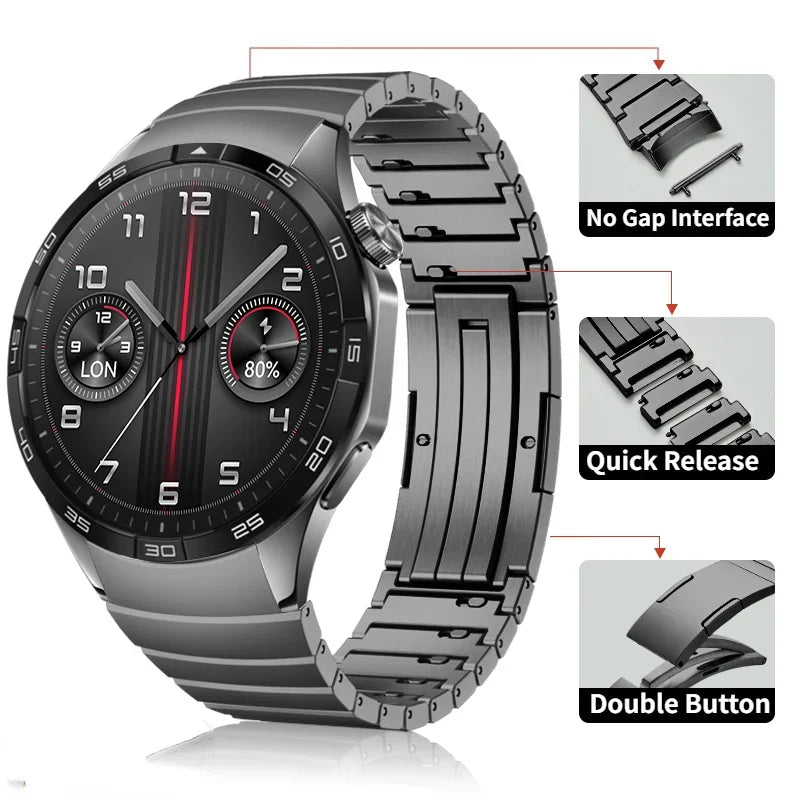 Mamiri-Store No-Gap Stainless Steel Band for Huawei Watch GT4 & GT5 46mm