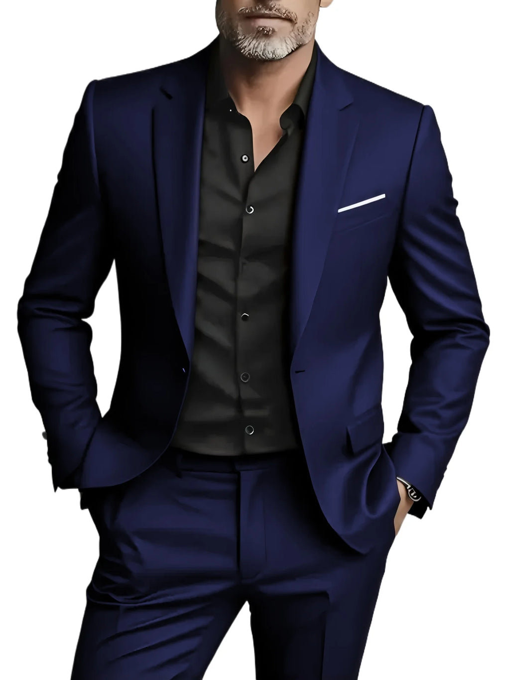 Mamiri-Store. 2 Pieces Extra Large Size Men's Suit Set for Wedding, Prom, and Business