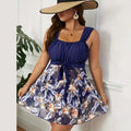 Plus Size High-Waist Swimdress | Push-Up Floral Print Swimsuit (Up to 5XL)