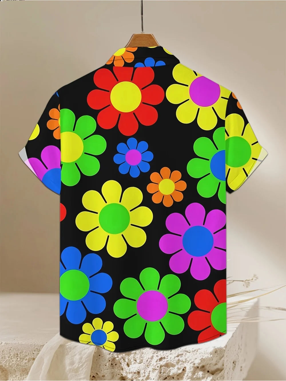Men's 3D Floral Print Hawaiian Shirt | Oversized Beach Vacation Shirt