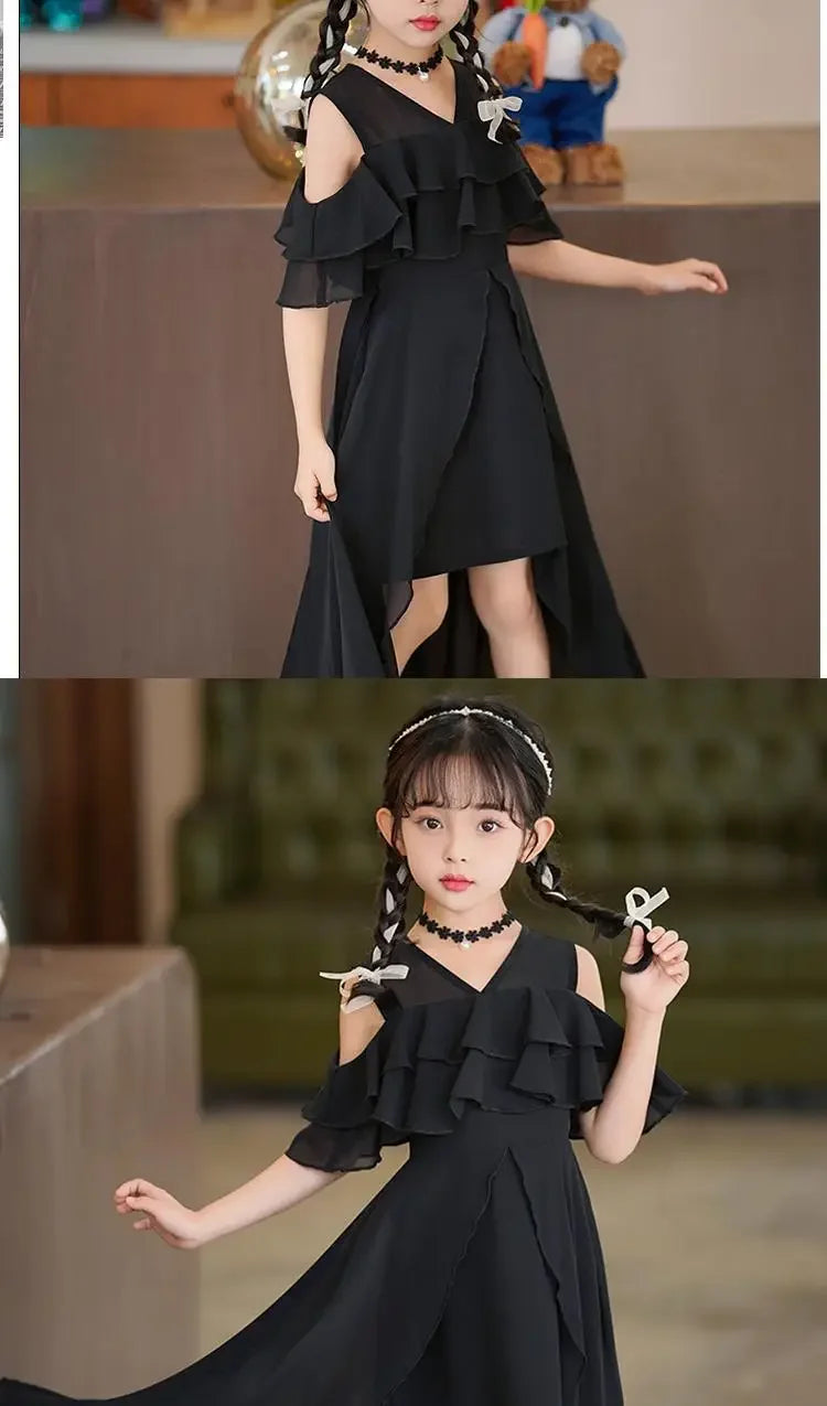 Girls Summer Boho Chiffon Maxi Beach Dress