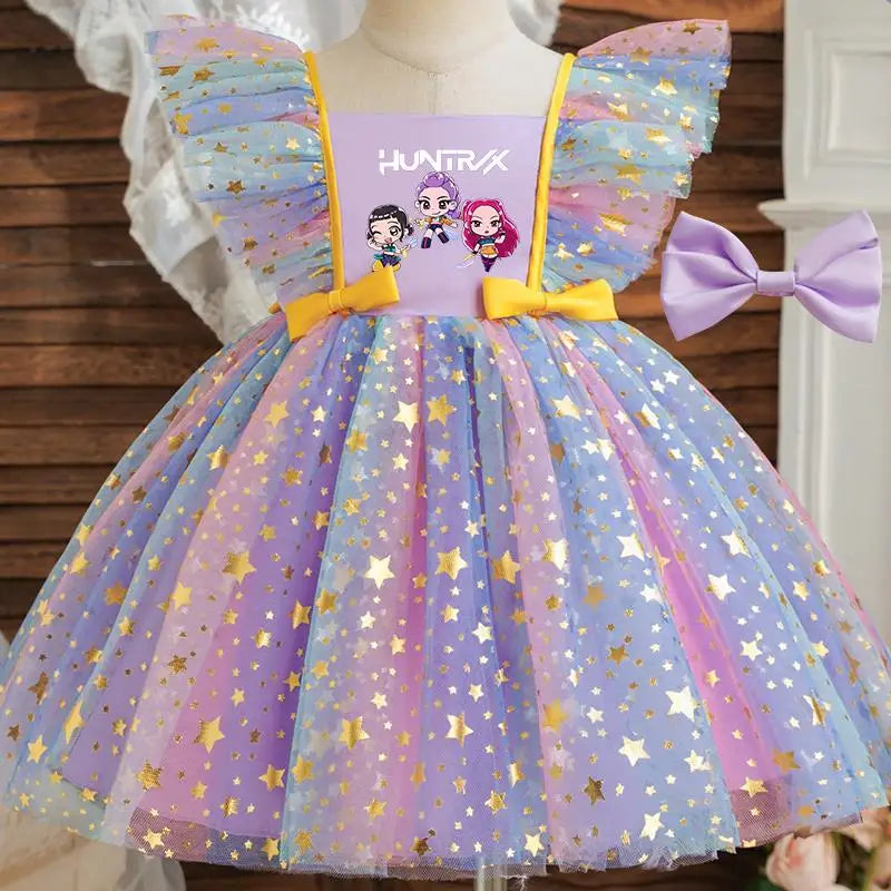 Girls Princess Tulle Tutu Party Dress