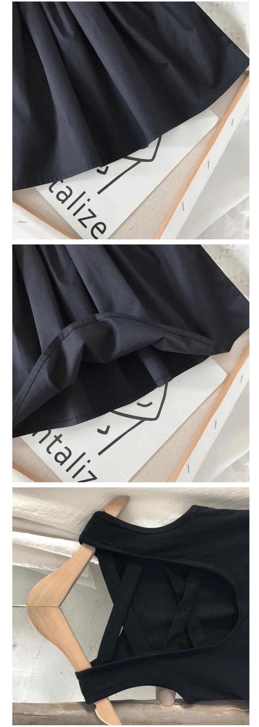 Girls Elegant Black Tutu Backless Party Dress