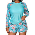 Plus Size Long-Sleeve Two-Piece Swimsuit | Sun-Protective Sport Tankini