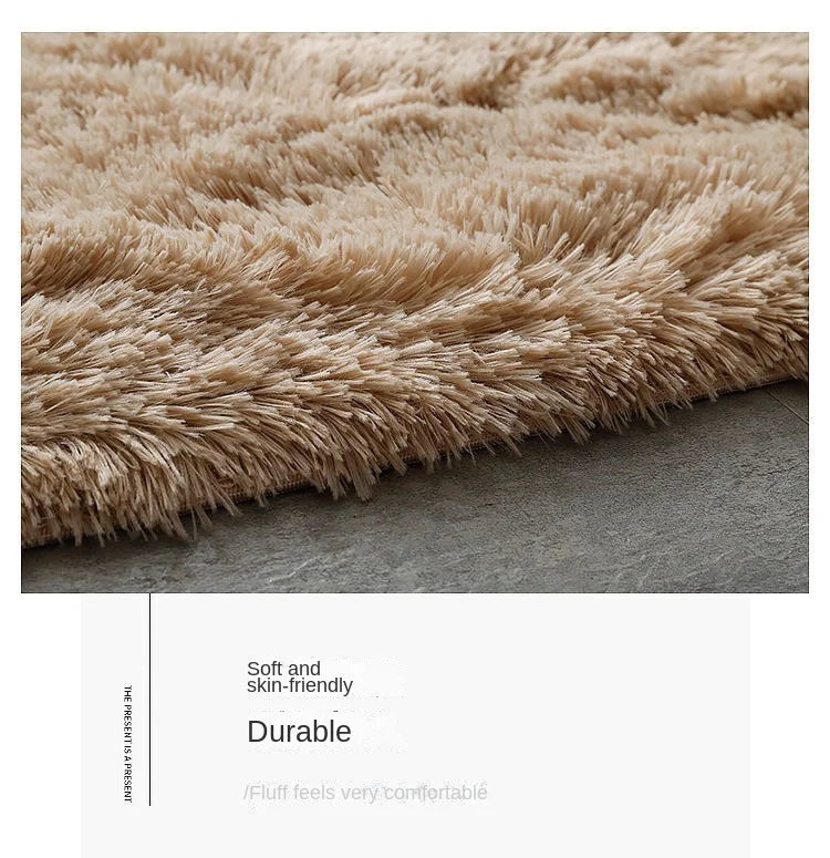 VIKAMA Tie-Dye Plush Area Rug | Soft Fluffy Non-Slip Home & Kids Mat