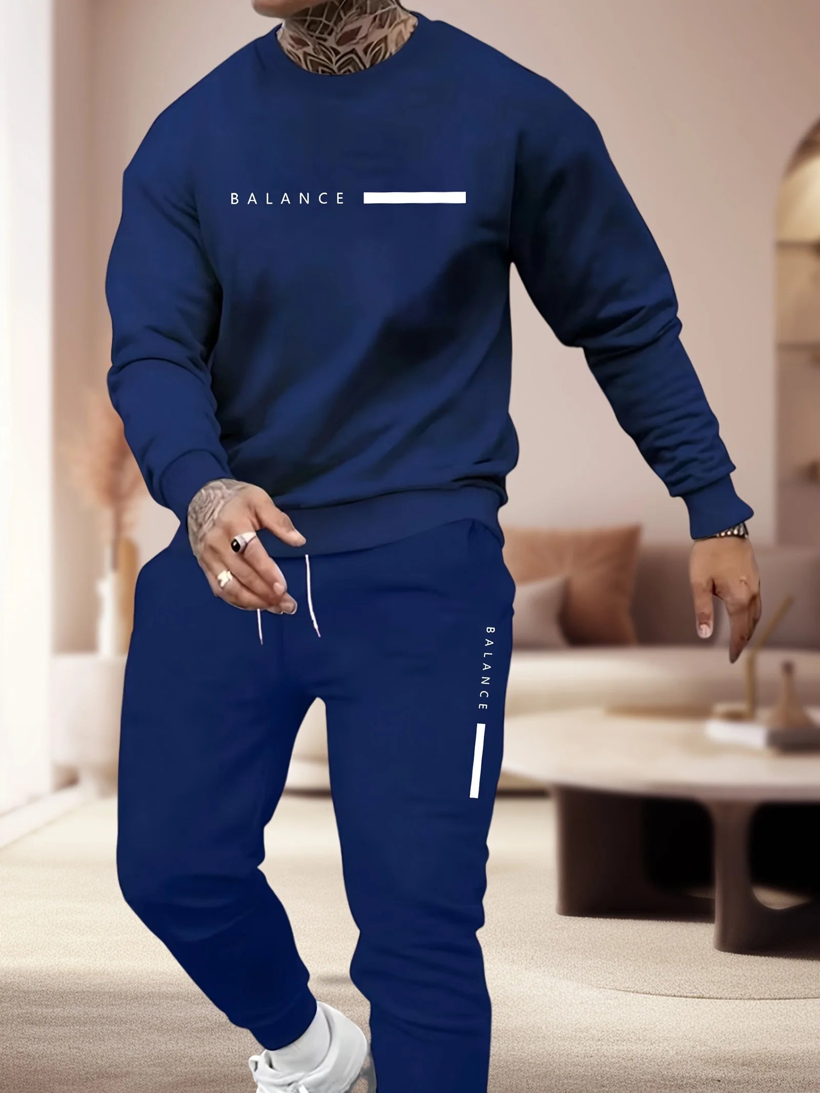 Men's Letter-Print Hoodie Set | Streetwear Sweatshirt & Pants Co-ord