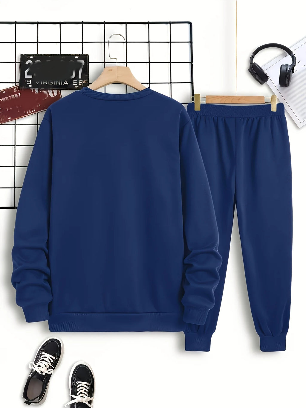 Men's Letter-Print Hoodie Set | Streetwear Sweatshirt & Pants Co-ord