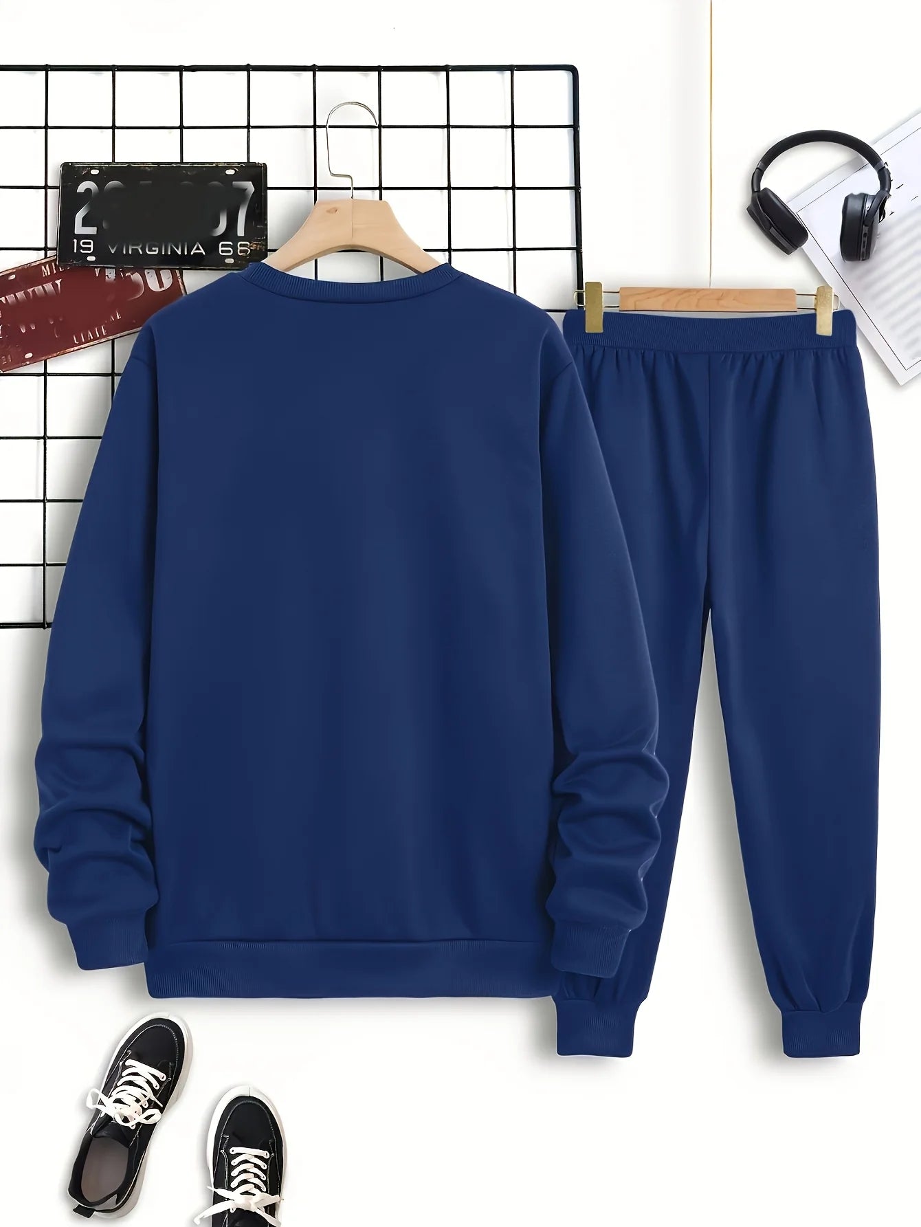 Men's Letter-Print Hoodie Set | Streetwear Sweatshirt & Pants Co-ord