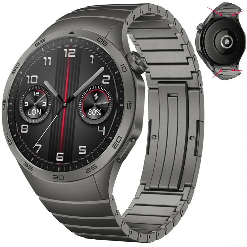 Mamiri-Store No-Gap Stainless Steel Band with Butterfly Buckle for Huawei Watch GT4 46mm