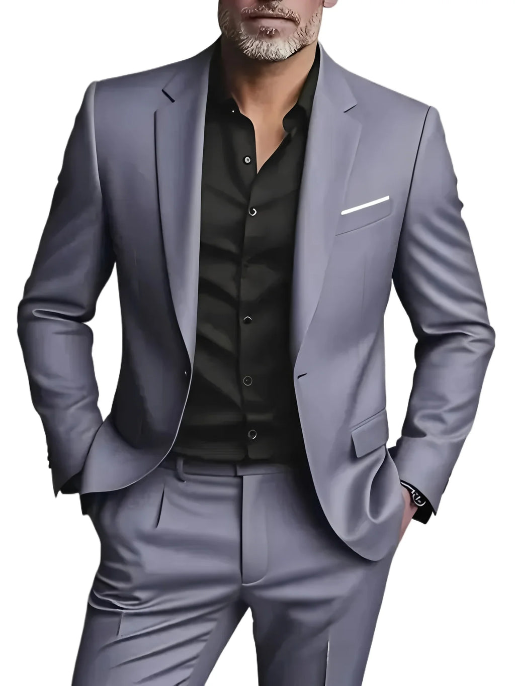 Mamiri-Store. 2 Pieces Extra Large Size Men's Suit Set for Wedding, Prom, and Business