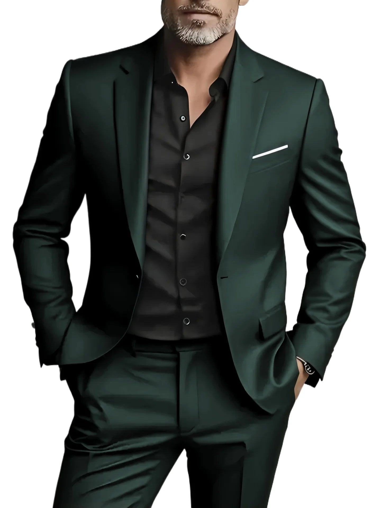 Mamiri-Store. 2 Pieces Extra Large Size Men's Suit Set for Wedding, Prom, and Business