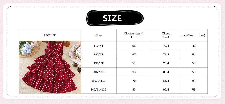 Elegant Summer Polka Dot Princess Dress for Girls
