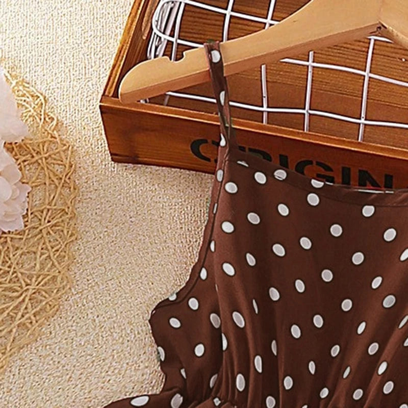 Elegant Summer Polka Dot Princess Dress for Girls