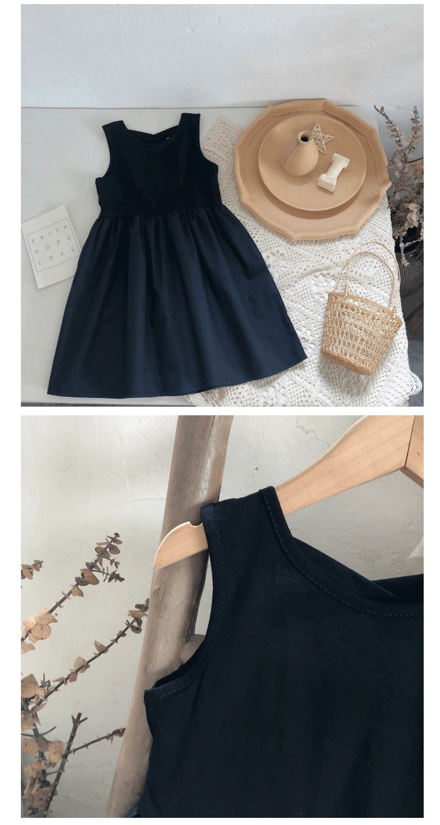 Girls Elegant Black Tutu Backless Party Dress