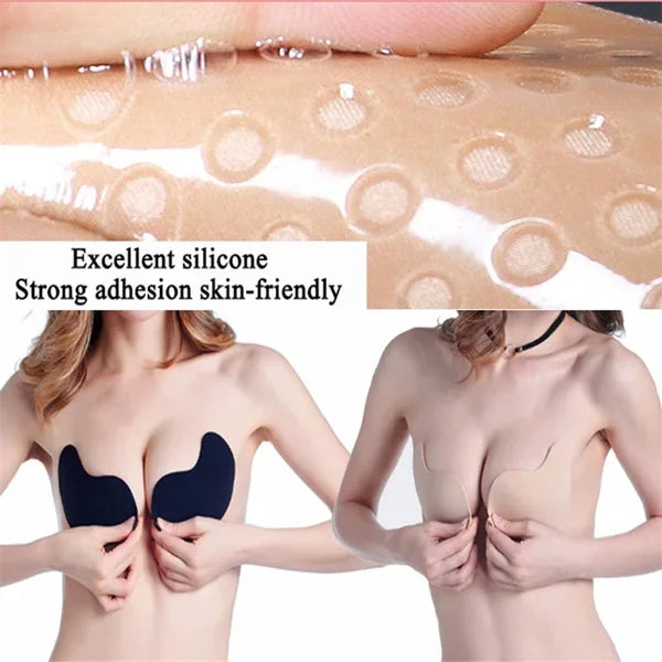 Invisible Strapless Push-Up Bra | Silicone Self-Adhesive Backless Bra