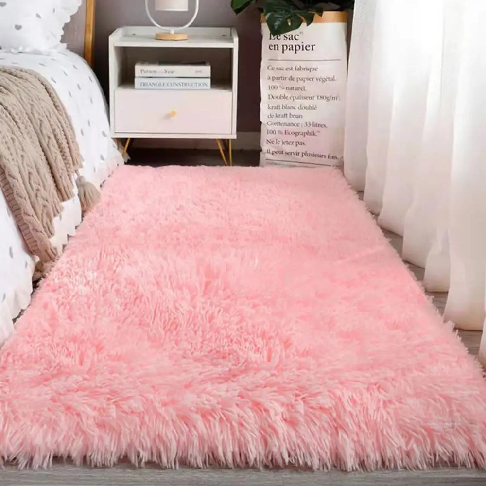 VIKAMA Tie-Dye Plush Area Rug | Soft Fluffy Non-Slip Home & Kids Mat