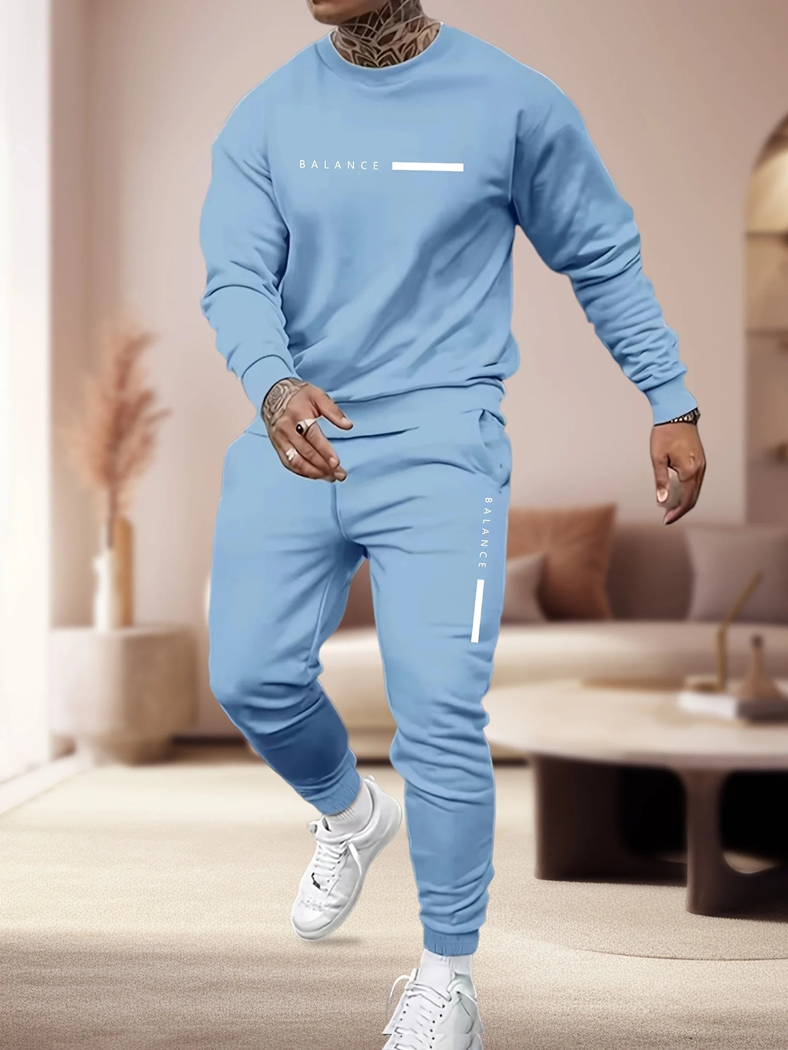 Men's Letter-Print Hoodie Set | Streetwear Sweatshirt & Pants Co-ord