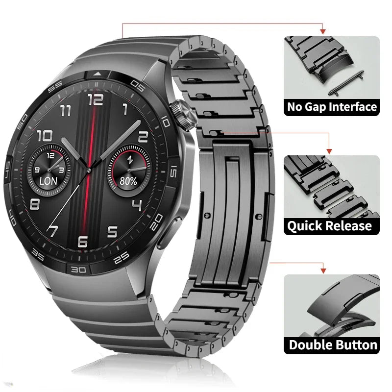 Mamiri-Store No-Gap Stainless Steel Band for Huawei Watch GT4 & GT5 46mm