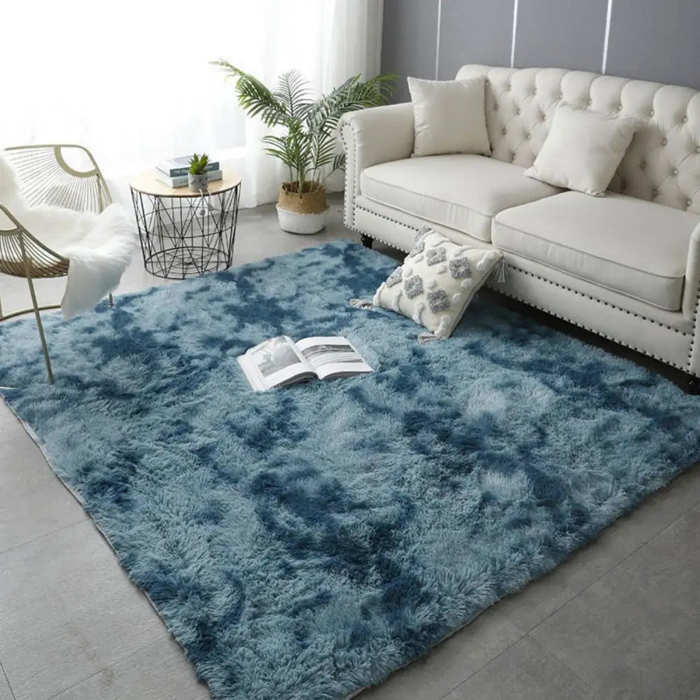 VIKAMA Tie-Dye Plush Area Rug | Soft Fluffy Non-Slip Home & Kids Mat