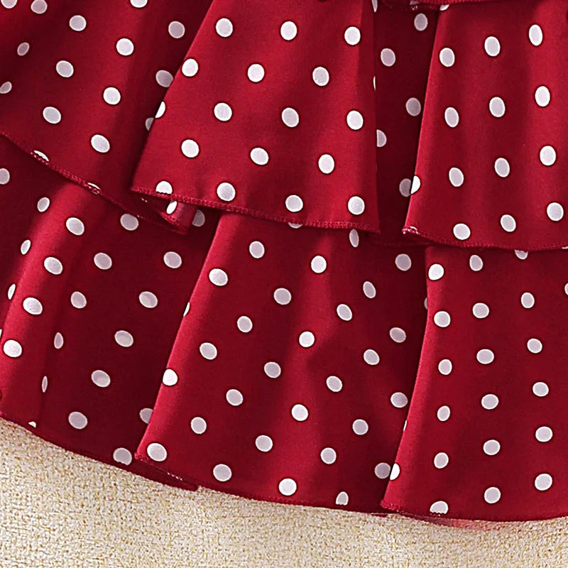 Elegant Summer Polka Dot Princess Dress for Girls