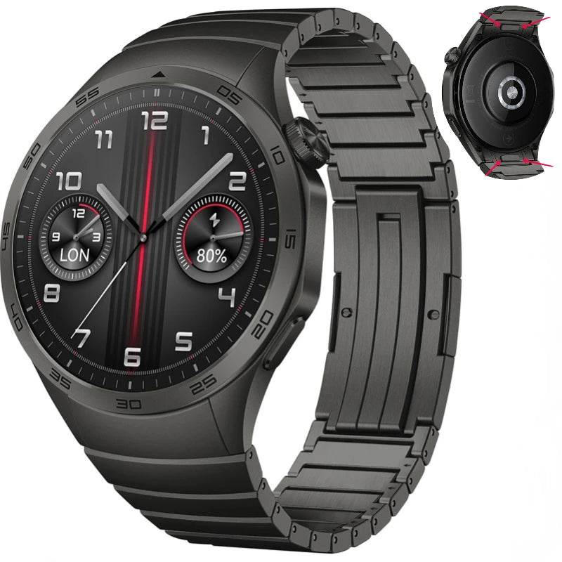 Mamiri-Store No-Gap Stainless Steel Band with Butterfly Buckle for Huawei Watch GT4 46mm
