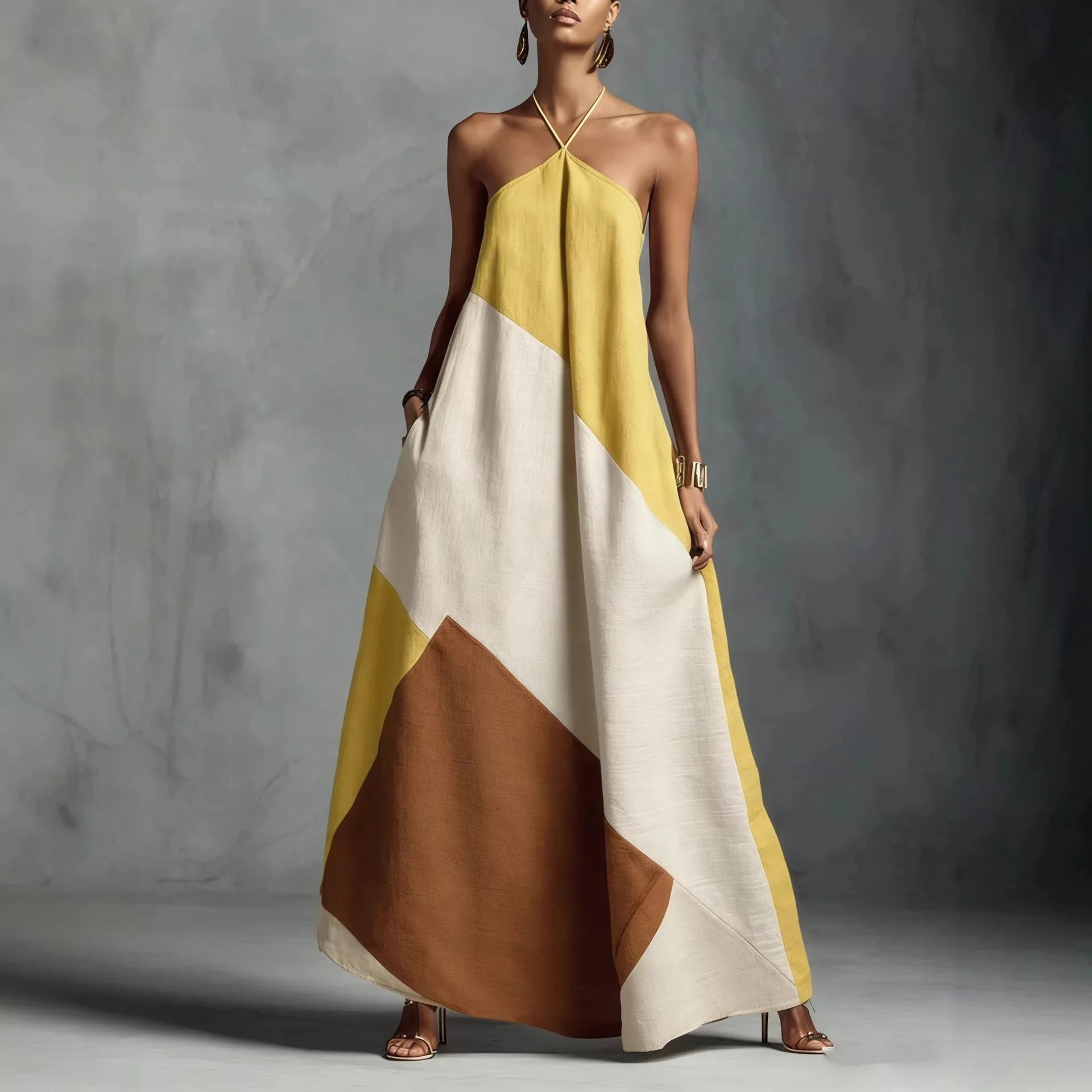 Mamiri-Store Women's Printed Strapless Ankle-Length Casual Maxi Dress