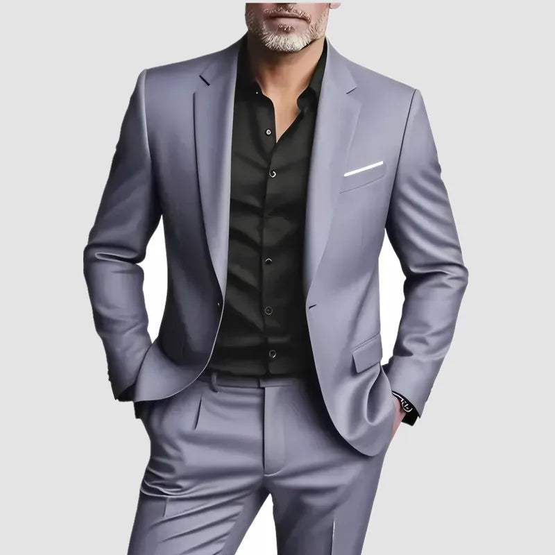 Mamiri-Store. 2 Pieces Extra Large Size Men's Suit Set for Wedding, Prom, and Business