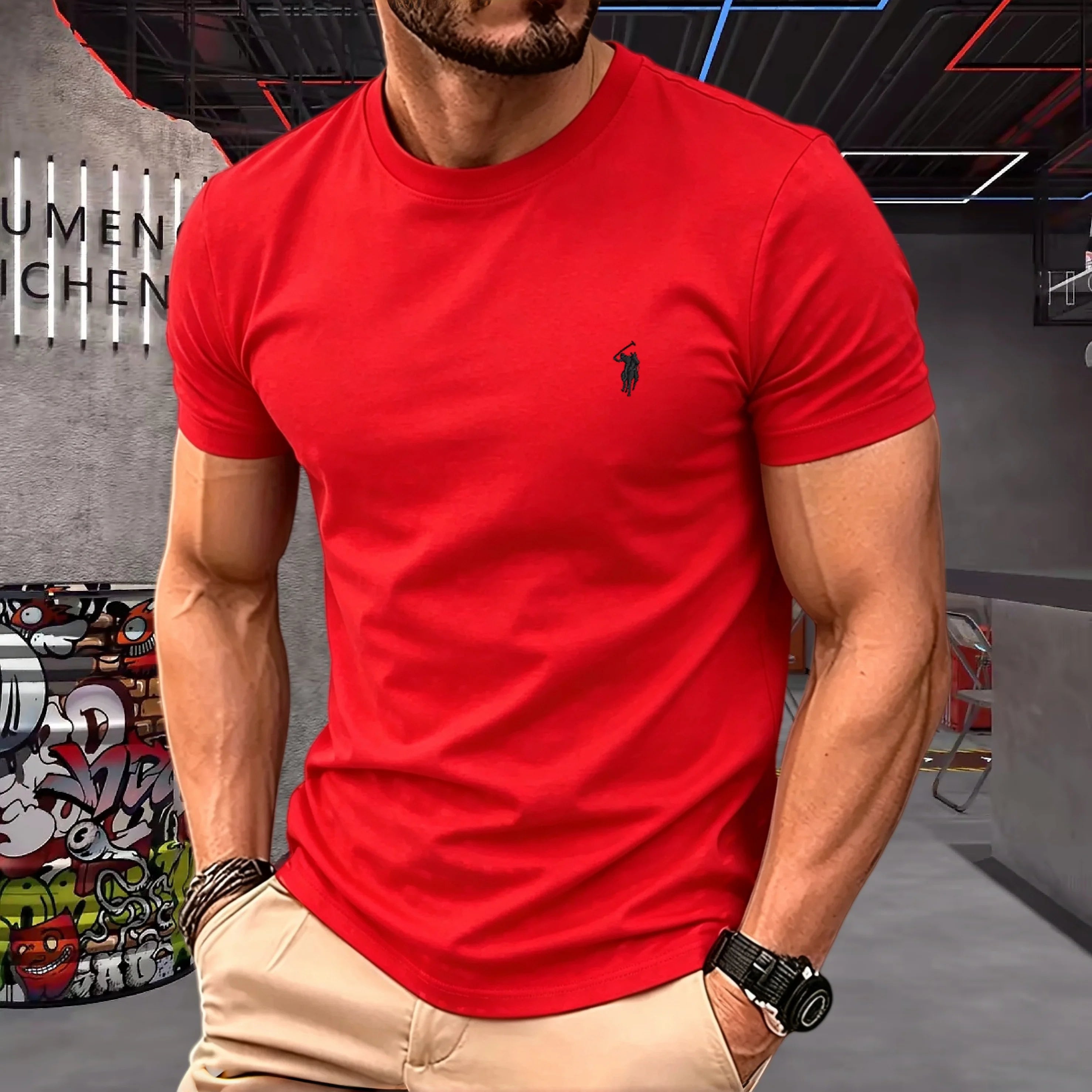 Mamiri Store Embroidery Cotton T-Shirt