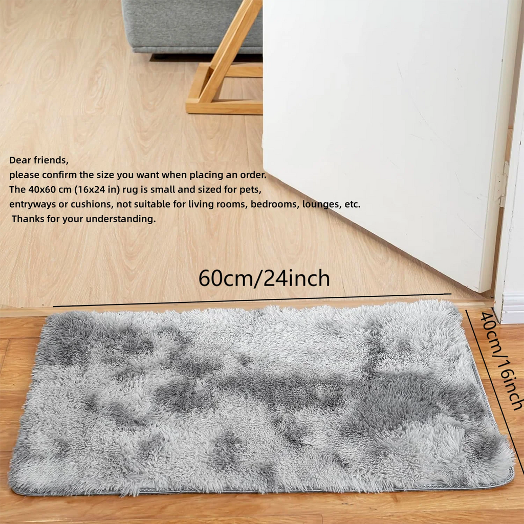 VIKAMA Tie-Dye Plush Area Rug | Soft Fluffy Non-Slip Home & Kids Mat