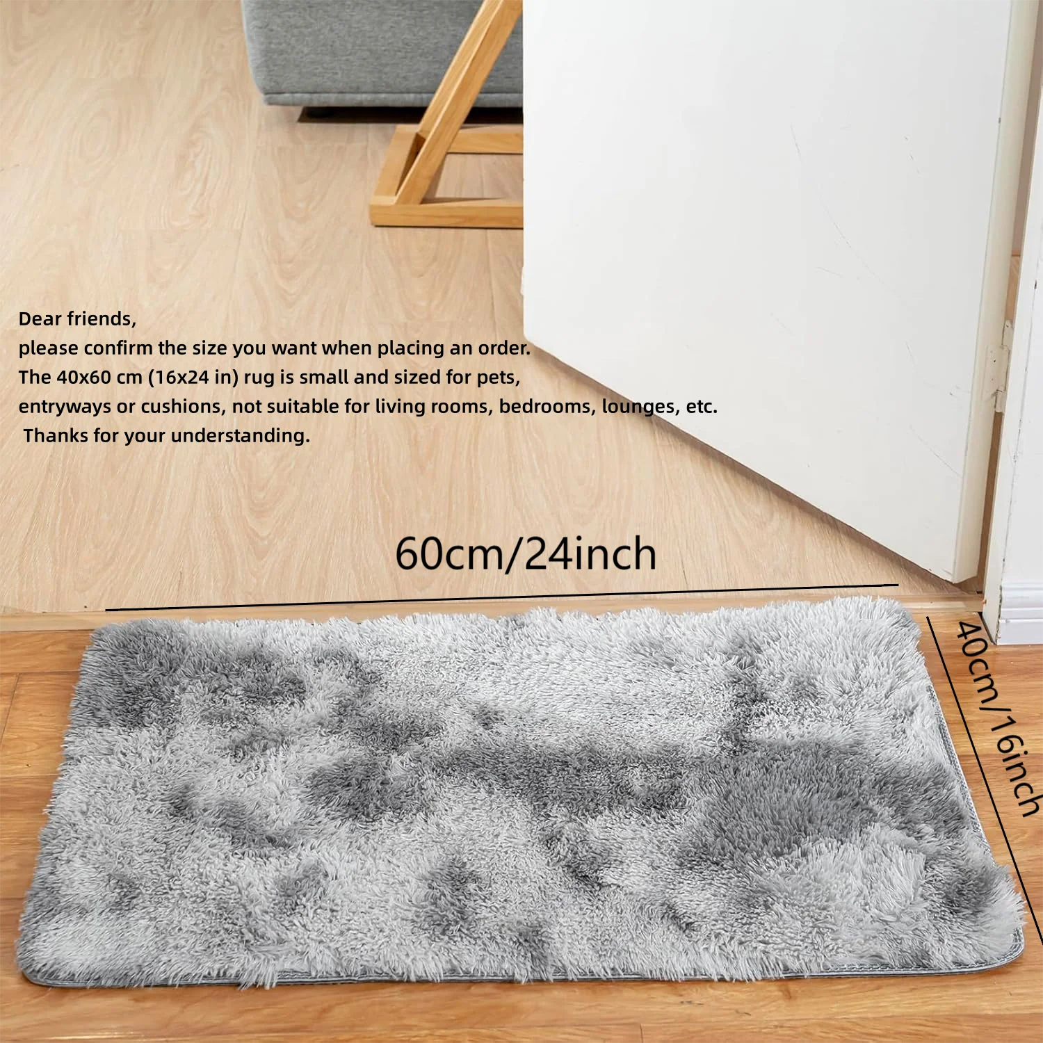 VIKAMA Tie-Dye Plush Area Rug | Soft Fluffy Non-Slip Home & Kids Mat