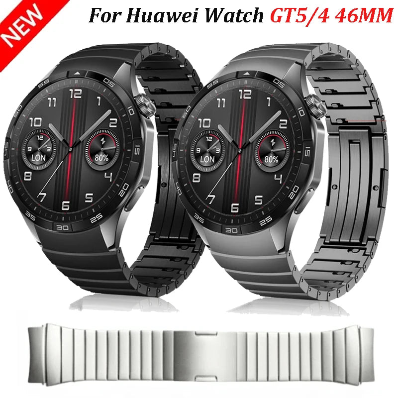 Mamiri-Store Official No-Gap Stainless Steel Band for Huawei Watch GT4 & GT5 46mm