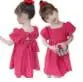 Girls Summer Bubble Sleeve Checkered Strap Dress
