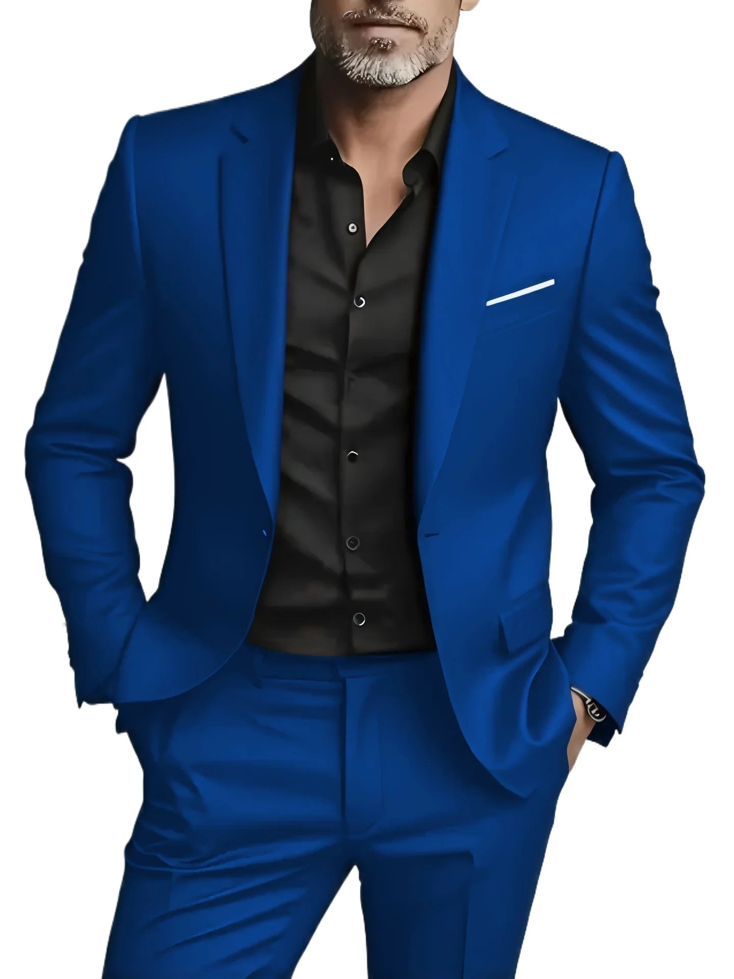 Mamiri-Store. 2 Pieces Extra Large Size Men's Suit Set for Wedding, Prom, and Business