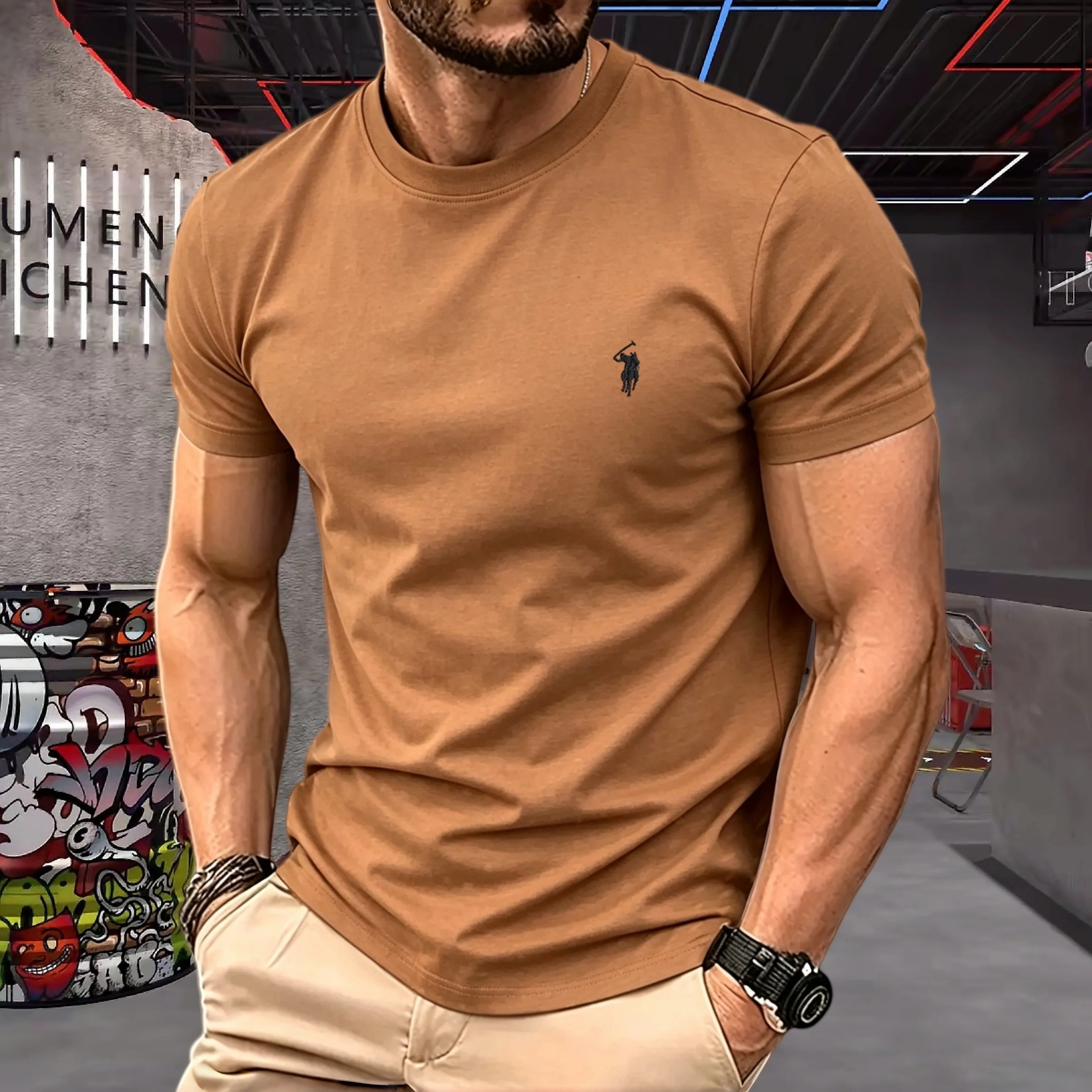 Mamiri Store Embroidery Cotton T-Shirt