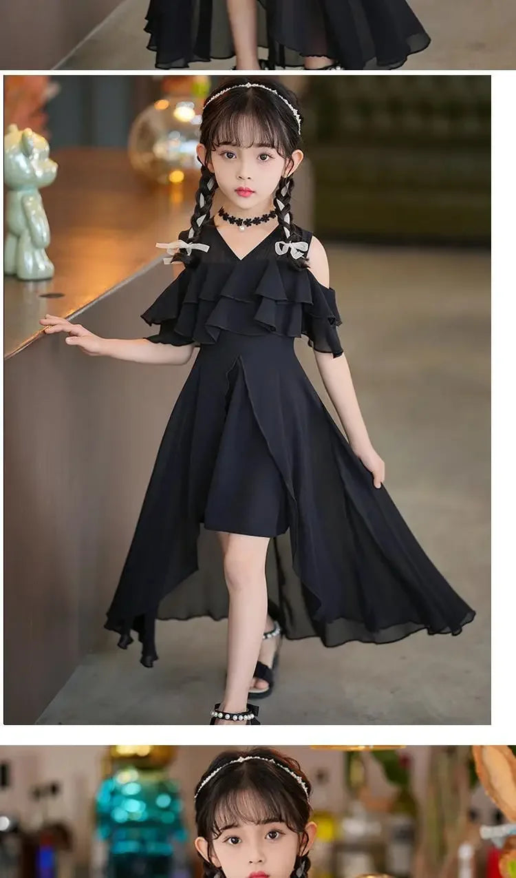 Girls Summer Boho Chiffon Maxi Beach Dress
