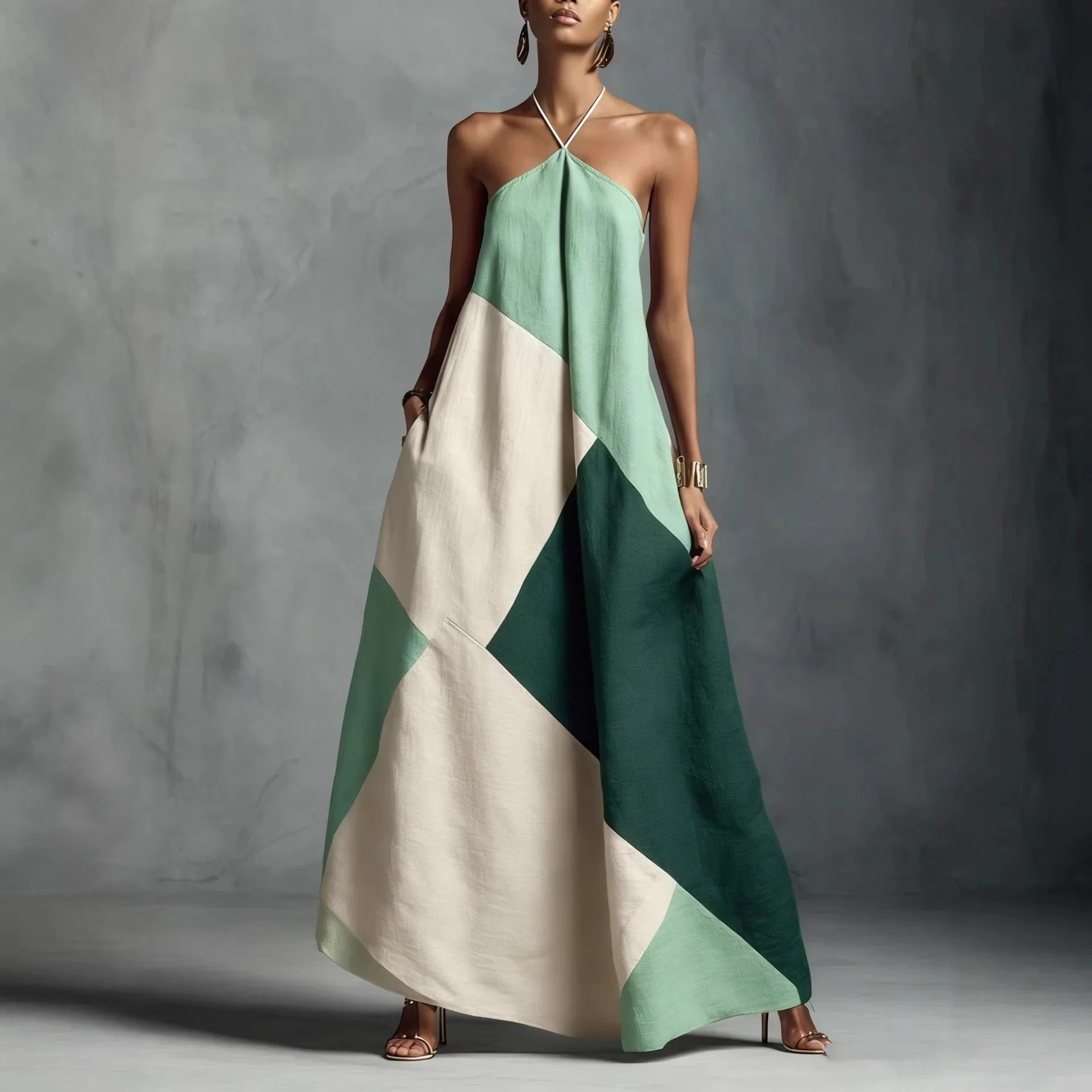 Mamiri-Store Women's Printed Strapless Ankle-Length Casual Maxi Dress
