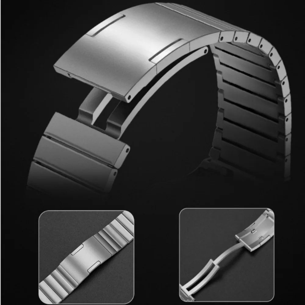 Mamiri-Store No-Gap Stainless Steel Band with Butterfly Buckle for Huawei Watch GT4 46mm