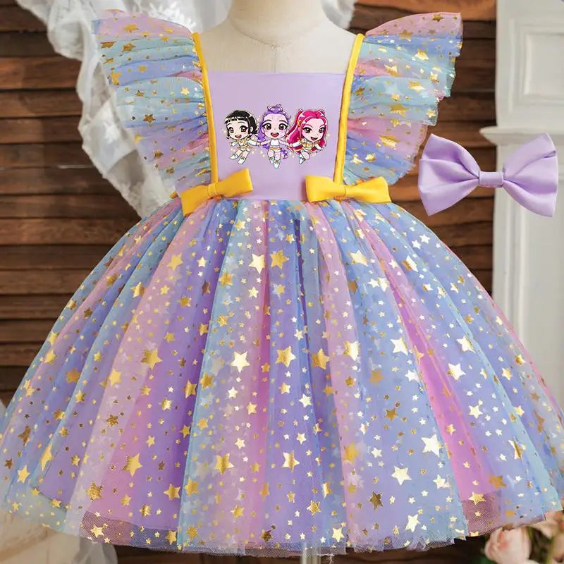 Girls Princess Tulle Tutu Party Dress