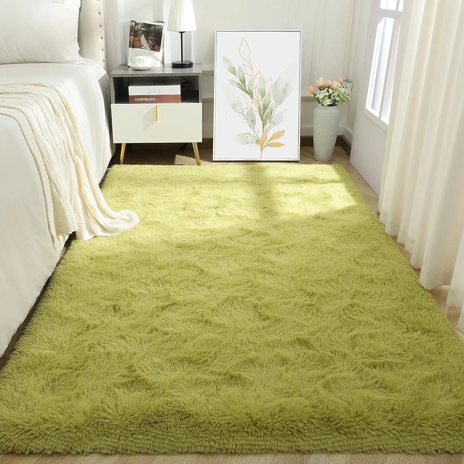 VIKAMA Tie-Dye Plush Area Rug | Soft Fluffy Non-Slip Home & Kids Mat